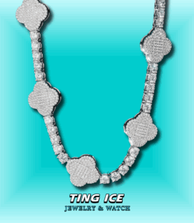 Dây chuyềm Tennis Charm Clover Bạc S925 Full Cz 5A